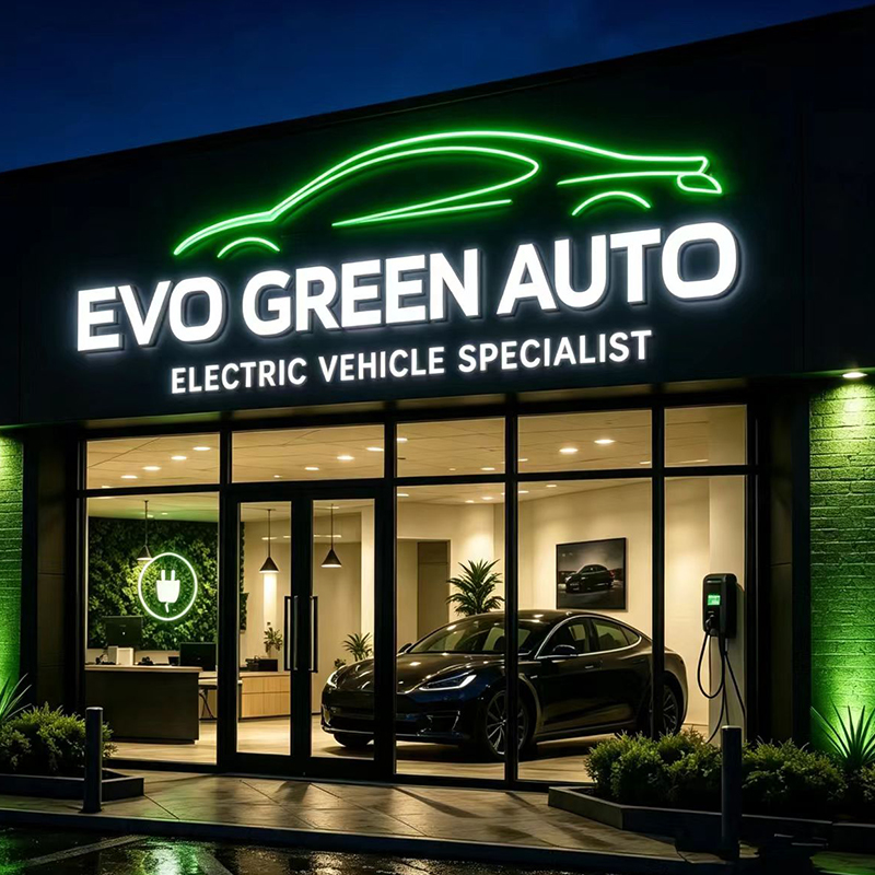 Custom LED Backlit Letter Sign - Auto Repair Shop Logo recension och pris