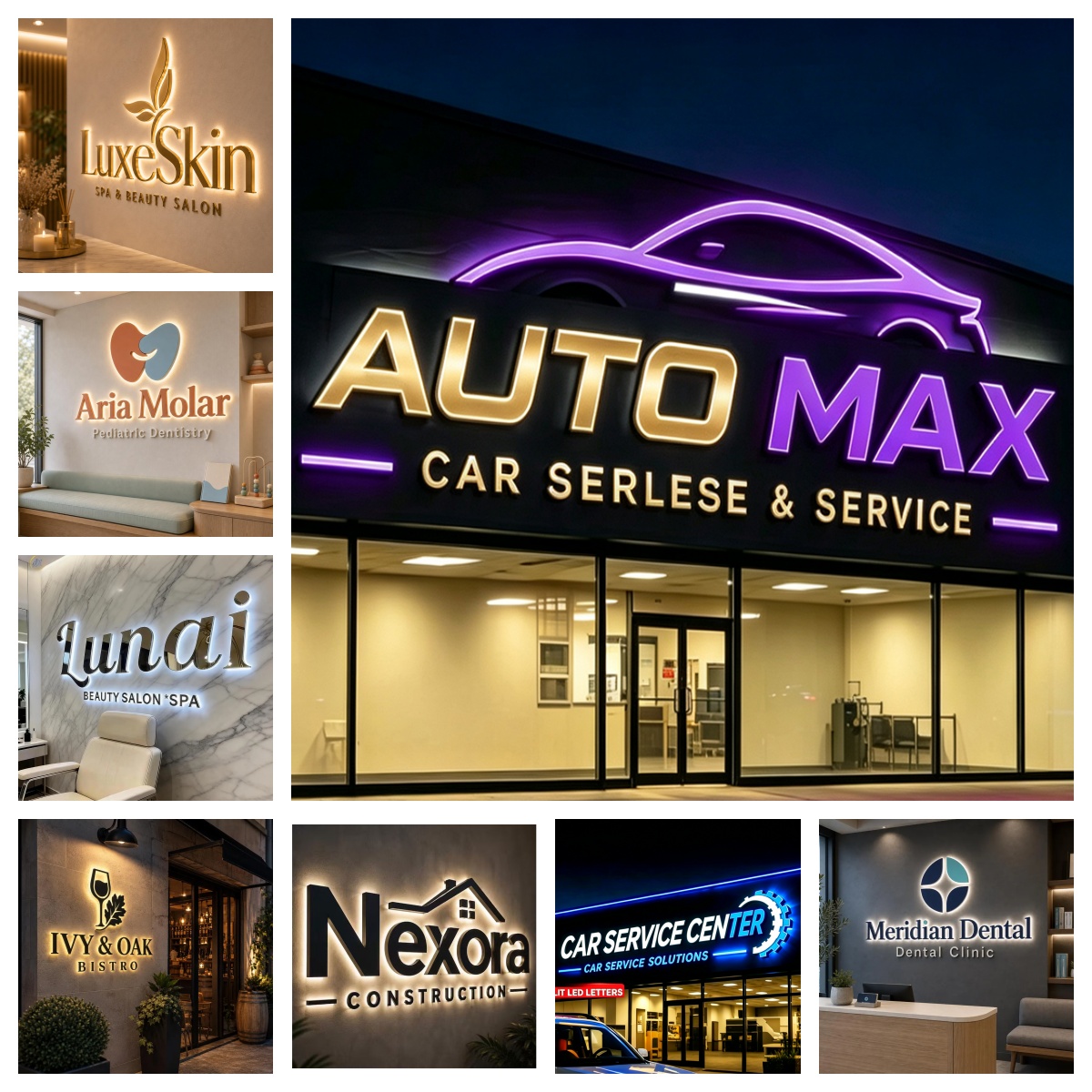 3D Custom LED Illuminated Lett - Auto Repair Shop Logo recension och pris